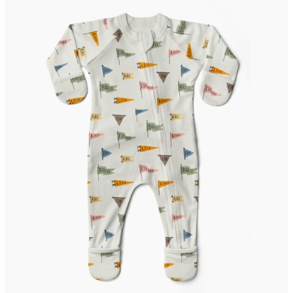 Goumi Affirmations Grow‎ With You Footie Snug Fit 3-6 months NWT